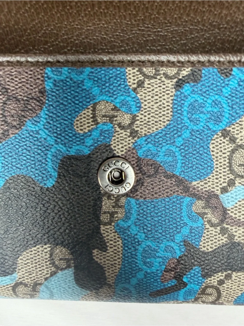 Gucci GG Icon Marble Pop Blue Camo Mini Bag NWT 855449